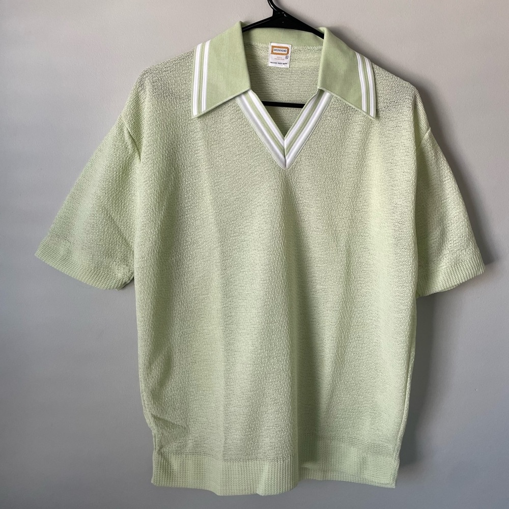 1970s Vintage Drummond V Neck Pullover Polo